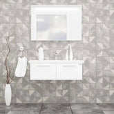 Casa Mare Aspe 32 Glossy White Vanity Ceramic Sink Combo - Aspe100GW-40MSC-S